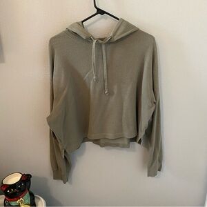 PINK Victoria's Secret Olive Green Crop breathable Hoodie Relaxed Fit